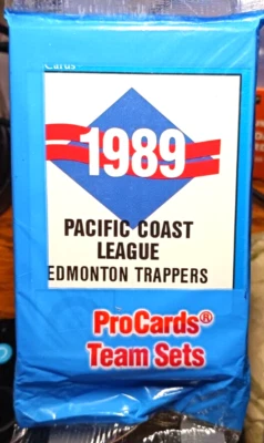 1989 ProCards  Minor League Baseball Card Team of Edmonton Trappers (Sealed) New - Image 1 of 3