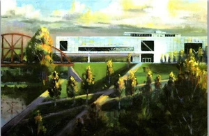 Vintage ARKANSAS AR Postcard Pres Bill Clinton Presidential Center Little Rock - Picture 1 of 4