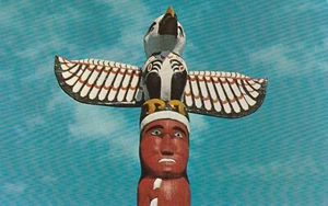 Tótem Pole Georgia Park Nanaimo Columbia Británica Postal Cromada De Colección - Imagen 1 de 2