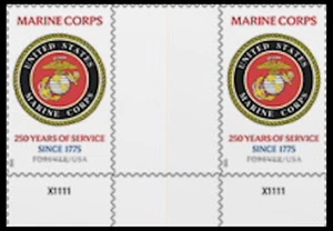 US 6005 Marine Corps 250 Years F vert gutter plate pair MNH 2025 - Picture 1 of 1