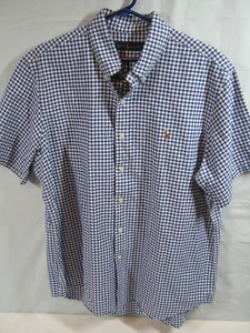 Polo Ralph Lauren Button Down Shirt Men's Size Check Collared Casual Dress Beach - Picture 1 of 8
