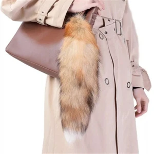 16"-18" Real Piel de Zorro Cola Llavero Bolso Dije Teléfono Colgante Peludo Juegos con disfraces Juguetes - Imagen 1 de 45