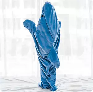 Shark Blanket Adult Super Soft and Comfortable Flannel Hoodie Shark Sleeping Bag - Picture 1 of 13