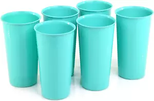 Home Reusable Plastic Cups 28 Ounce Tumbler - Pack of 6 (Teal) for Party, Kids,  - Picture 1 of 4