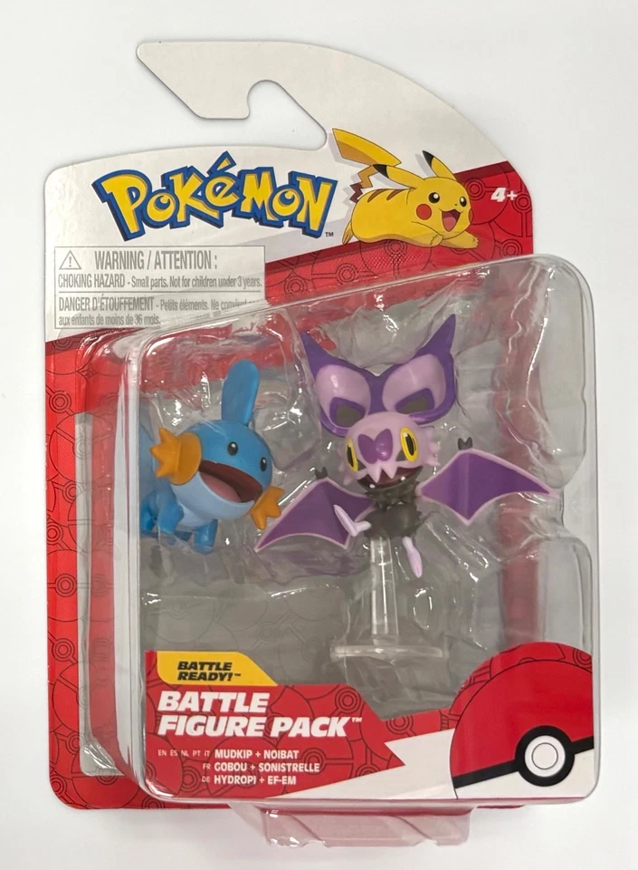 Jazwares Nintendo Pokemon Battle Action Pack NOIBAT & MUDKIP 2" Figura NUEVO 2025 Foto 1 de 1