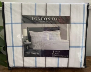 London Fog Twin Bettwäsche Set blau kariert kariert 4-teilig - Bild 1 von 5