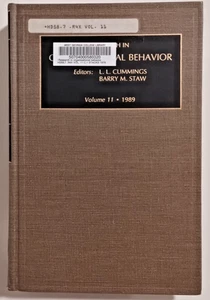 Research in Organizational Behavior by Cummings & Staw 1989 Vol, 11 Ex libris - Imagen 1 de 11