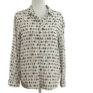 Camicia donna Jane + Delancey M manica lunga a linguetta con bottoni modello uccellino - Foto 1 di 16