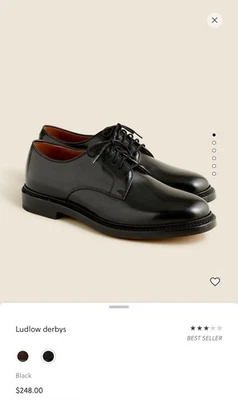 J. Derbys Ludlow Crew para hombre negros talla 12 Foto 1 de 4