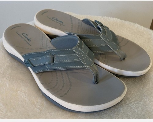 Sandali infradito Clarks Cloudsteppers Breeze mare blu grigio bianco taglia 8