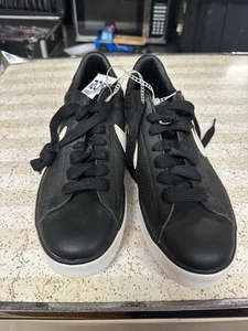 Nike Mens 318333-011 Black Low Top Classic Leather Sneaker Shoes Size 9 New - Picture 1 of 7