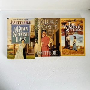 Lot of 3 Janette Oke Paperback & Hardcover Books Vintage Season Heart Women - Picture 1 of 22