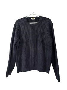 Suéter Talbots Mujer L Azul Marino Tejido por Cable Preppy Náutico Costero Abuela Grueso - Imagen 1 de 5