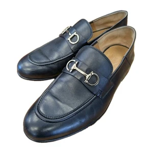 Ferragamo Gancini Ornament Mule Loafers Women's Sz 10 Black Ottone Calfskin EUC - Picture 1 of 2