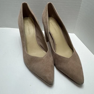 Marc Fisher Blush Yan Gamuza Cuero Bloque Tacones Talla 6 Foto 1 de 4