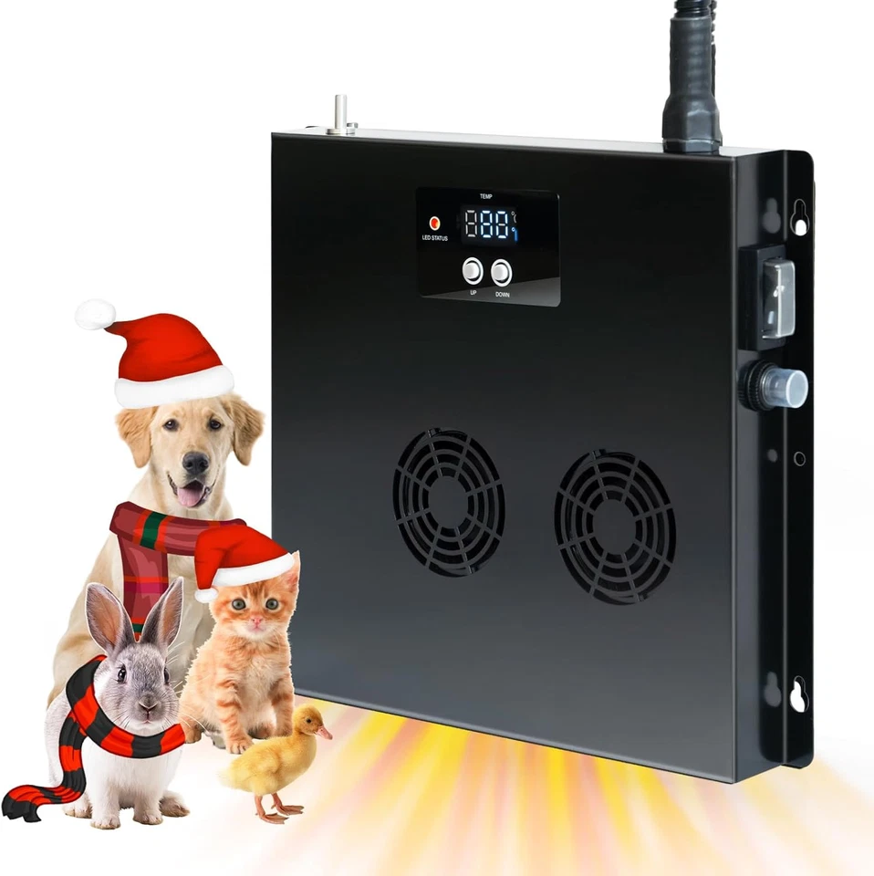 400W Dog House Heater with PTC Rapid Heating (3 Seconds), 32℉-122℉ Temperature R - Image 1 of 4