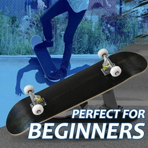 Blank Complete Skateboard 7.75" – Stained Black Deck for Beginners & Skate Rider - Picture 1 of 7