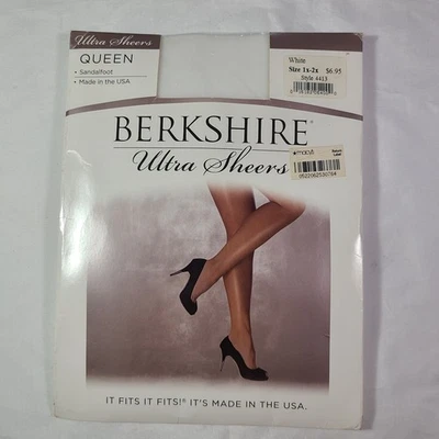 Pantimedias blancas ultra transparentes Macy's Berkshire 2009 nuevas en paquete para mujer talla Q Foto 1 de 4