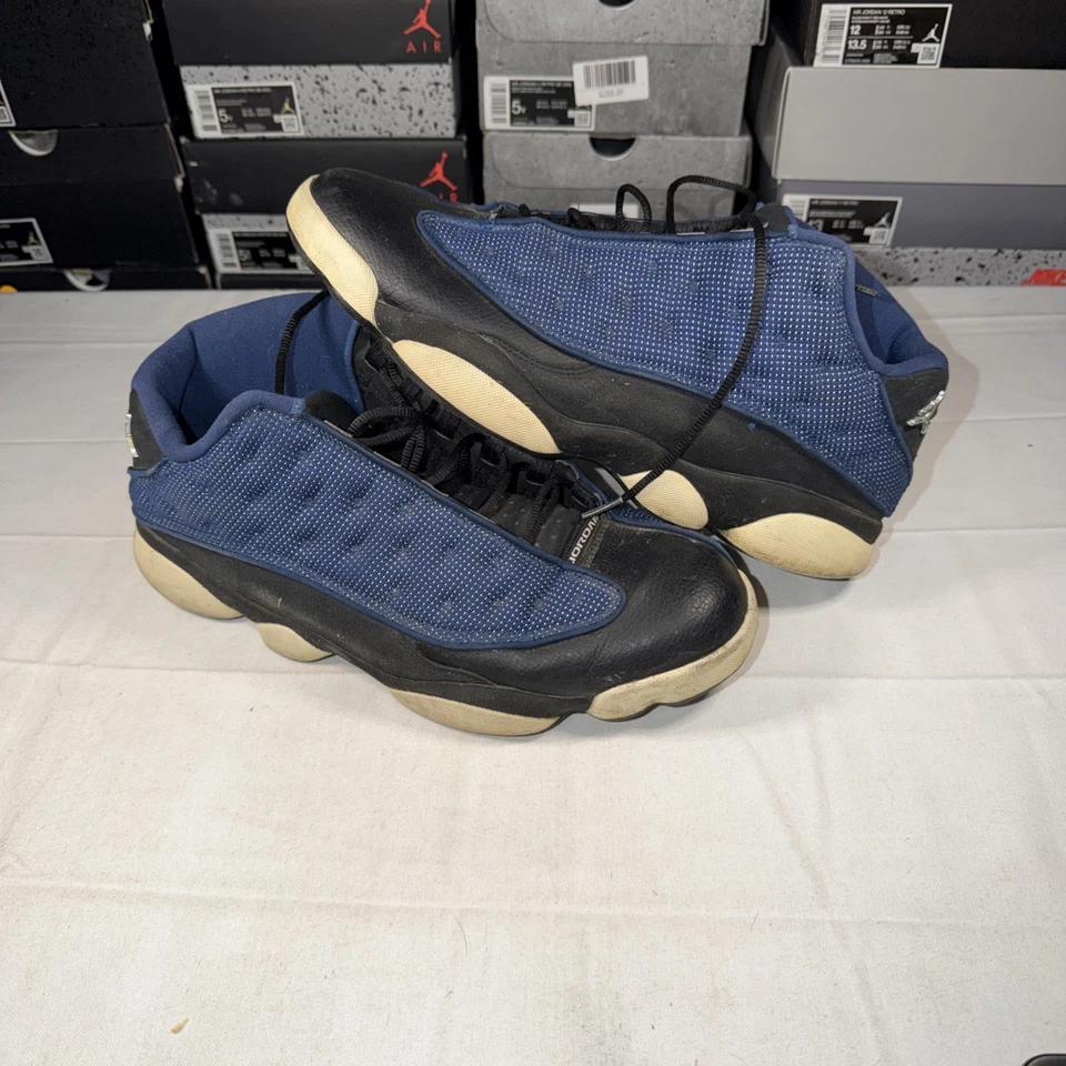 Nike Air Jordan XIII 2017 retrô baixo azul marinho bravo preto branco 310810-407 - Imagem 1 de 4