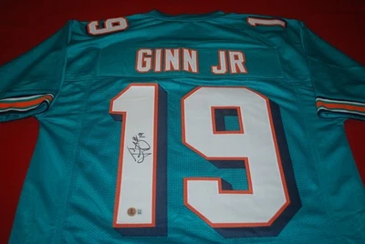 TED GINN JR 迈阿密海豚队签名球衣贝克特见证 1W548280 — 第 1/4 张图片