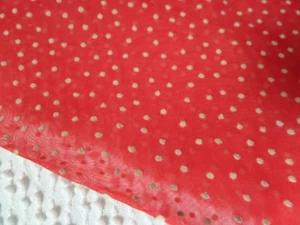 Vintage Red Dotted Swiss fabric 24 x 44" Sheer flocked Doll Baby dresses - Picture 1 of 3