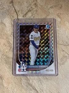 2025 Bowman Chrome Yoshinobu Yamamoto Geometric Refractor #492/499 (WS MVP) - Picture 1 of 3