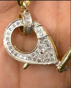 persanalized listing for Natural Pave Diamond Lobster Clasp 925 Sterling Silver - Picture 1 of 1