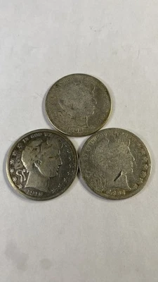 ¡¡Lote de 3 medios dólares de peluquero!! 1910-S/1908/1897 PRECIO POR DEBAJO DE LA FUSIÓN Y ENVÍO GRATUITO Foto 1 de 2