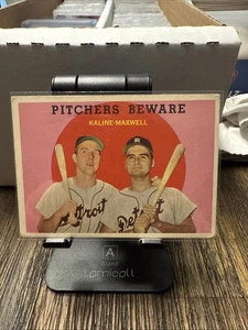 1959 Topps #34 Pitchers Beware Kaline/Maxwell (wrinkle Bottom Of Card) VG - Picture 1 of 7