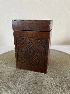 Vintage Tallent Handmade Woodcraft Box Carved Wooden Casket England 1951 - Picture 1 of 12