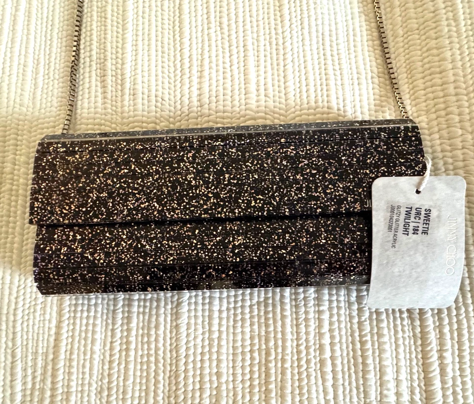 Bolso sin asas Jimmy Choo Sweetie multicolor crepúsculo brillo acrílico $1095 Foto 1 de 4