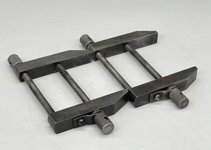 2 Vintage Engineering Parallel Clamps 3" Jaws Engineer Old Tool - Picture 1 of 5