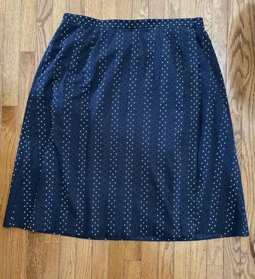 Falda midi envolvente azul marino Talbots para mujer punto suizo 100 % algodón talla 22W Foto 1 de 4