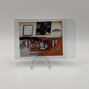 2002 Fleer Authentix Barry Bonds Mini Game Used Jersey + Ticket - Picture 1 of 2