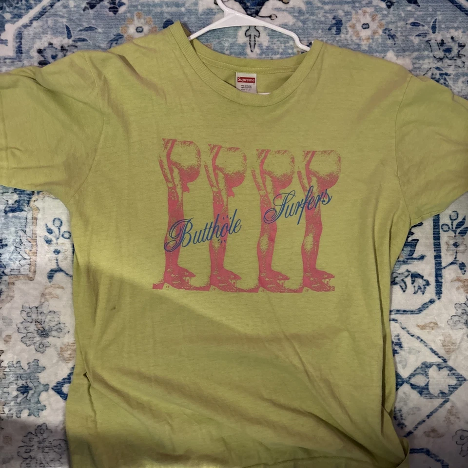 Camiseta Supreme Vintage Butthole Surfers verde lima y rosa Supreme Skateboards Foto 1 de 4