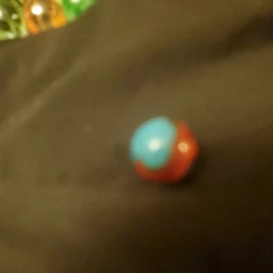 Vintage Peltier Peerless Patch rot blau Kunst Glas Marmor 0,65" - Bild 1 von 5