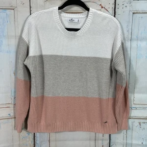 Hollister Women's Multi Color Round Neck Long Sleeve Pullover Sweater Sz M - Picture 1 of 10