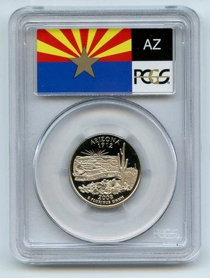 2008 S 25C Clad Arizona Quarter PCGS PR70DCAM - Image 1 of 2