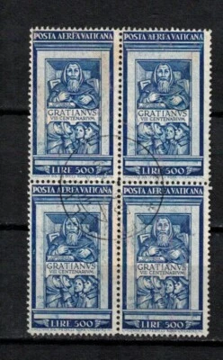 S45934 Vatican 1951 Used Gratian Mail Airline L.300 Quartina Block Of 4 - Image 1 of 2