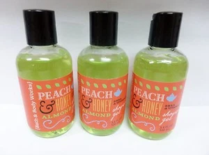 3 Peach & Honey Almond Shower Gel 3 Fl Oz ea NEW - Picture 1 of 1