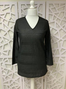 Top Soyaconcept Gr. L schimmerndes Material V-Ausschnitt schwarz NEU - Bild 1 von 5