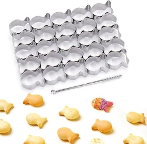 AIERSA Gold Fish Cracker Cutter,25 Cavity Fish Cookie Cutter,Mini Gold Fish Shap - Picture 1 of 7