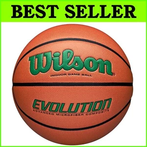 NFHS Approved Wilson Evolution Composite Basketball - Indoor Use - Green/Brown - Picture 1 of 8