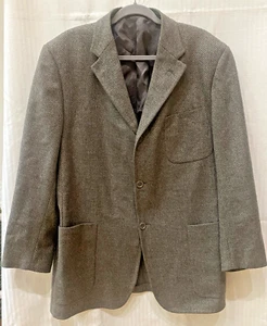 VTG Ermenegildo Zegna Men's Soft Wool/Cashmere Tweed Blazer Brown  48R US - Picture 1 of 11