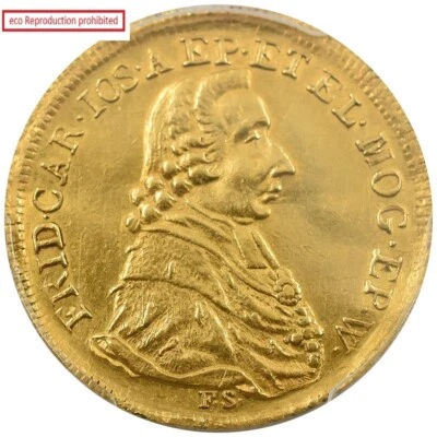 1795 Frederick Carl Joseph Ducat Gold Coin PCGS AU Detail Cityscape - Image 1 of 4