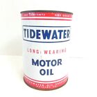 VINTAGE TIDEWATER LONG WEARING MOTOR OIL 1 QUART AN EMPTY USED GREAT CONDITION