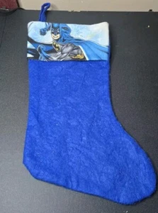 16" BATMAN DC Comics dark knight CHRISTMAS STOCKING blue felt  decoration - Imagen 1 de 2