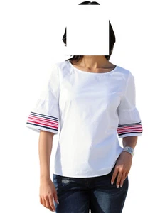 Alba Moda Bluse Weiss-rot-blau Gr. 42, Gr. 44, Gr. 46, Gr. 48 0822335146 - Picture 1 of 9