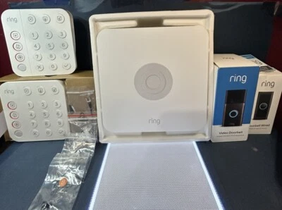 Ring Security System 8 Piece Kit with Sensors Range Video Doorbell & Wired ! - Image 1 of 4