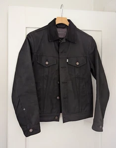 Levis x Filson Trucker Jacket Adult Men’s Black Coat Wax Cotton Moleskin EUC - Picture 1 of 14